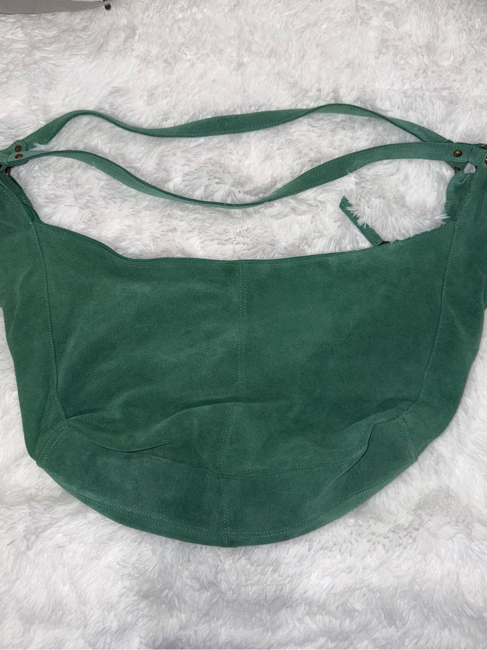 Free People Forest Green Suede Shoulder Bag